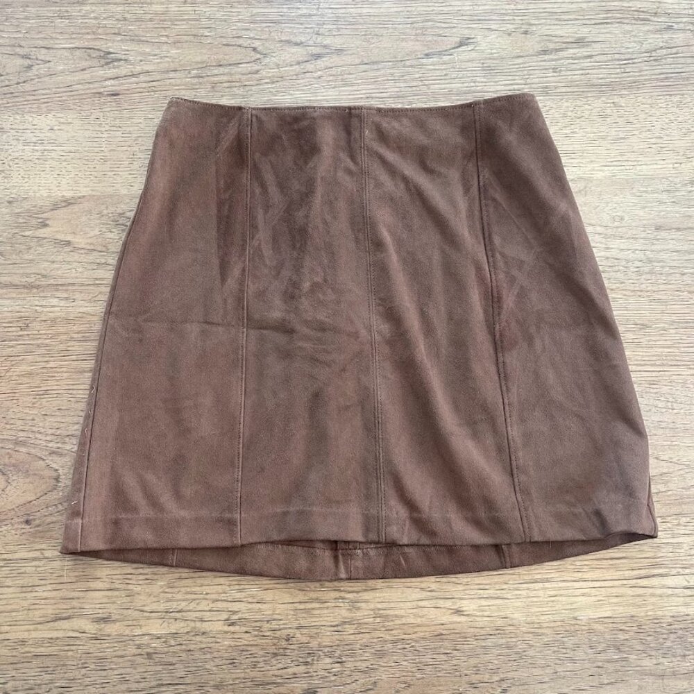 Abercrombie & Fitch Women's Brown Medium Vegan Suede Mini Skirt Super Soft
